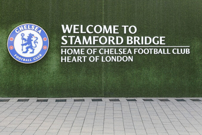 Welcome to Stamford Bridge sign at Chelsea Stadium